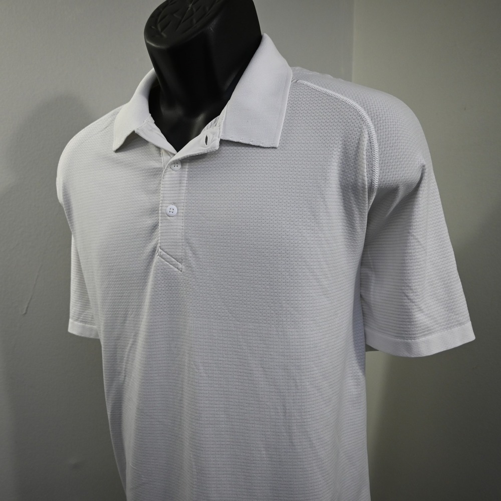 Lululemon Metal Vent Tech Polo Men 2XL White Short Sleeve Athletic Golf Shirt